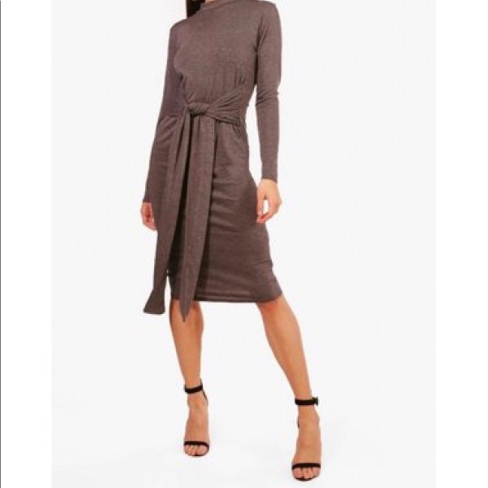 Charcoal Front tie dress